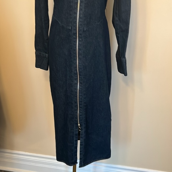 ZARA Zip Up The Minimal Denim Dress size small - Picture 6 of 11